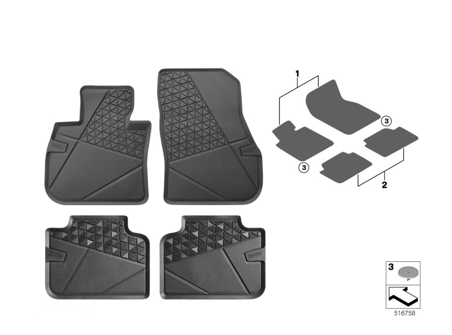 *** BMW U11-U06 KAUÇUK SİYAH PASPAS - Görsel 2